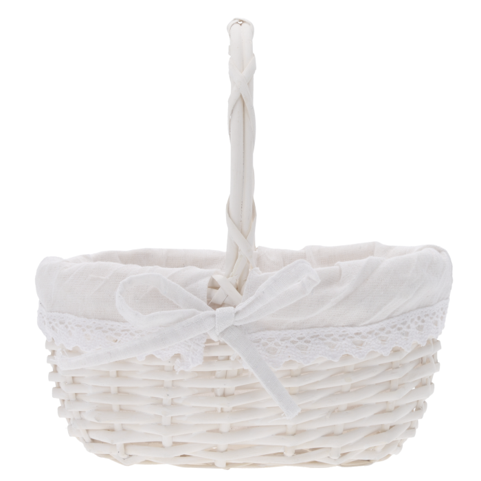 kosz wielkanocny i prezentowy 24 cm wiklinowy, uniwersalny kosz do kwiatów i delikatesów, baza pod kompozycje kwiatowe, dekoracja wnętrz w stylu naturalnym i rustykalnym, estetyczny i praktyczny
