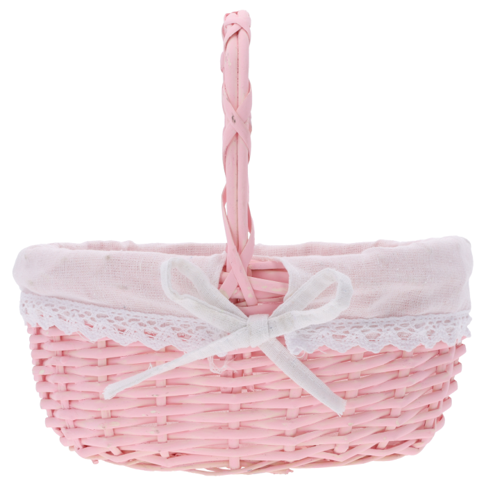 naturalny kosz wiklinowy 24 cm, uniwersalny kosz dekoracyjny na Wielkanoc, prezentowy i kwiatowy, baza pod aranżacje stołu i kompozycje kwiatowe, lekki, praktyczny i estetyczny dodatek