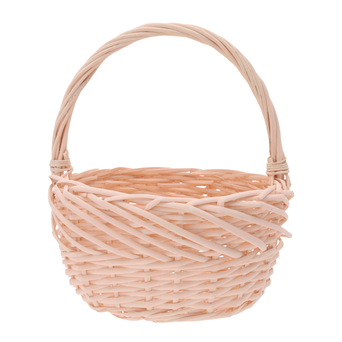 Owalny kosz wiklinowy pastelowy, praktyczny i elegancki, pojemny kosz do przechowywania, dekoracji wielkanocnych, zestawów prezentowych i kwiatów.