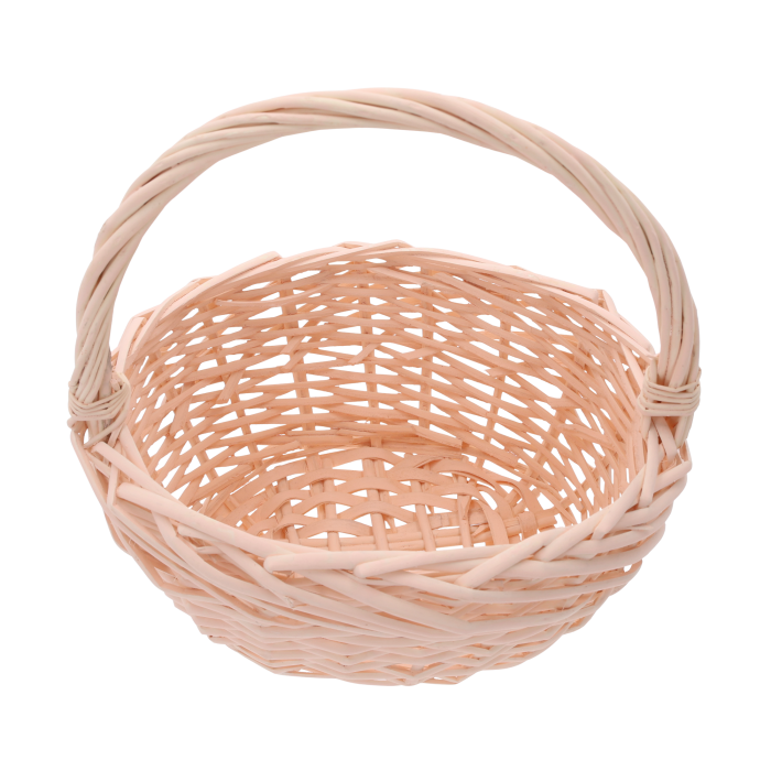 Owalny kosz wiklinowy pastelowy, praktyczny i elegancki, pojemny kosz do przechowywania, dekoracji wielkanocnych, zestawów prezentowych i kwiatów.