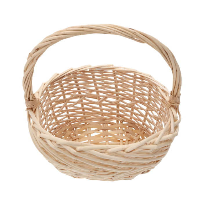 Owalny kosz wiklinowy pastelowy, praktyczny i elegancki, pojemny kosz do przechowywania, dekoracji wielkanocnych, zestawów prezentowych i kwiatów.