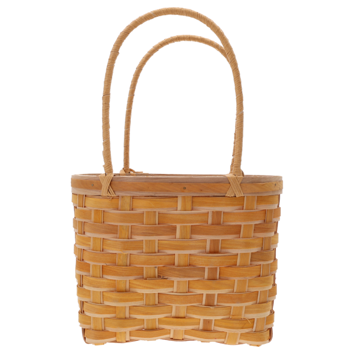Naturalna torba dekoracyjna z łuby o wysokości 37 cm. Pleciona torebka z wygodnymi uszami idealna jako osłonka na doniczki.