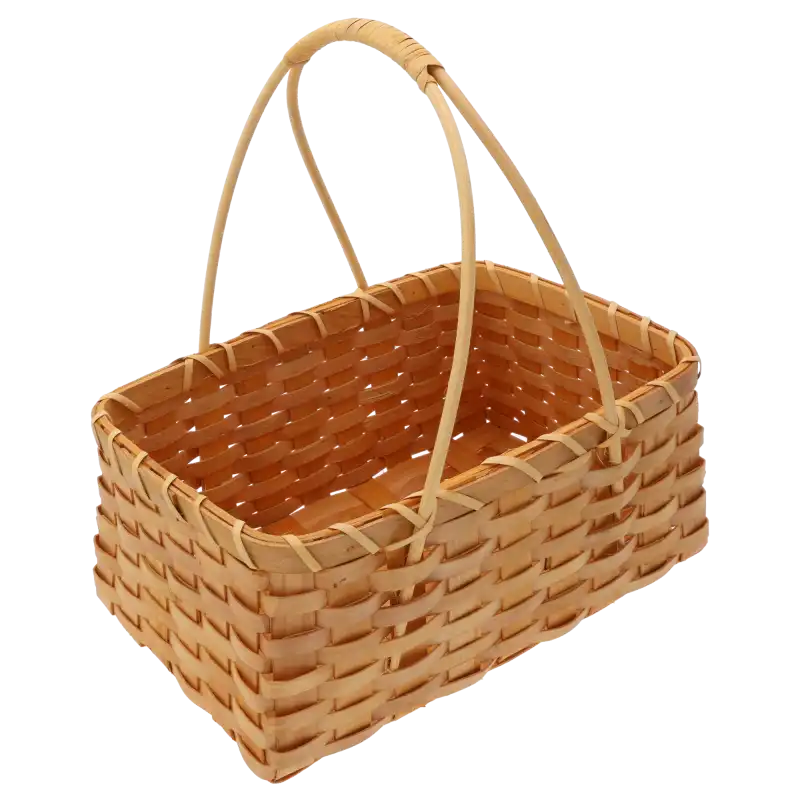 Pojedyncza torba dekoracyjna z naturalnym splotem i uchwytami. Prosta forma pasuje do wielu aranżacji, od nowoczesnych po wnętrza w stylu naturalnym.