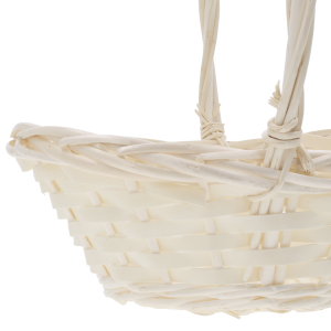 Detale techniczne splotu naturalnej wikliny kosza 25x18x23 cm, pokazujące precyzyjne wykonanie brzegów.