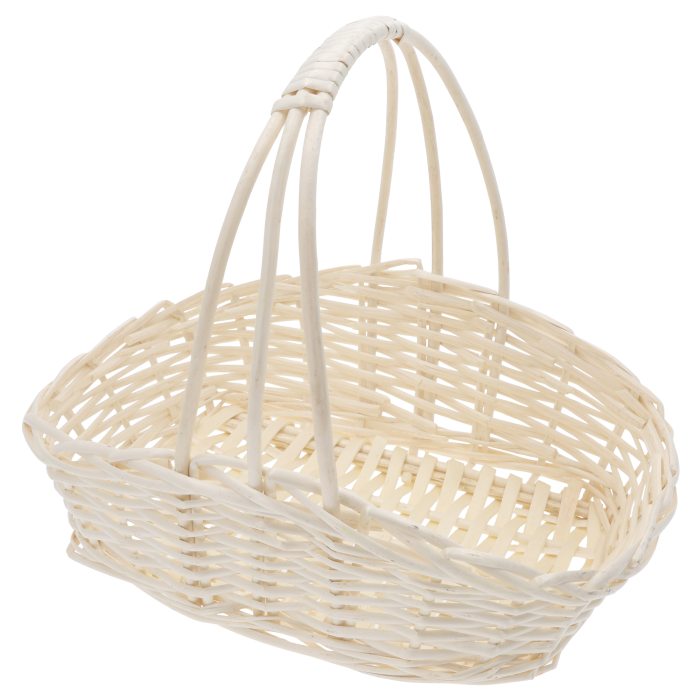 Naturalny kosz wiklinowy 28x22x32 cm idealny na Wielkanoc, kompozycje kwiatowe, owoce i dekoracje stołu. Doskonały dla florystów, dekoratorów, kwiaciarni i sklepów z dekoracjami. Możliwość zakupów hurtowych dla firm, hoteli i branży eventowej.