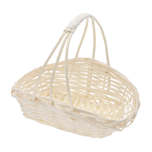 Naturalny kosz wiklinowy 23x20x28 cm z ozdobną rączką to idealny koszyk na święconkę w rozmiarze M, który pięknie wyeksponuje wielkanocne dekoracje, stroiki oraz domowe wypieki.