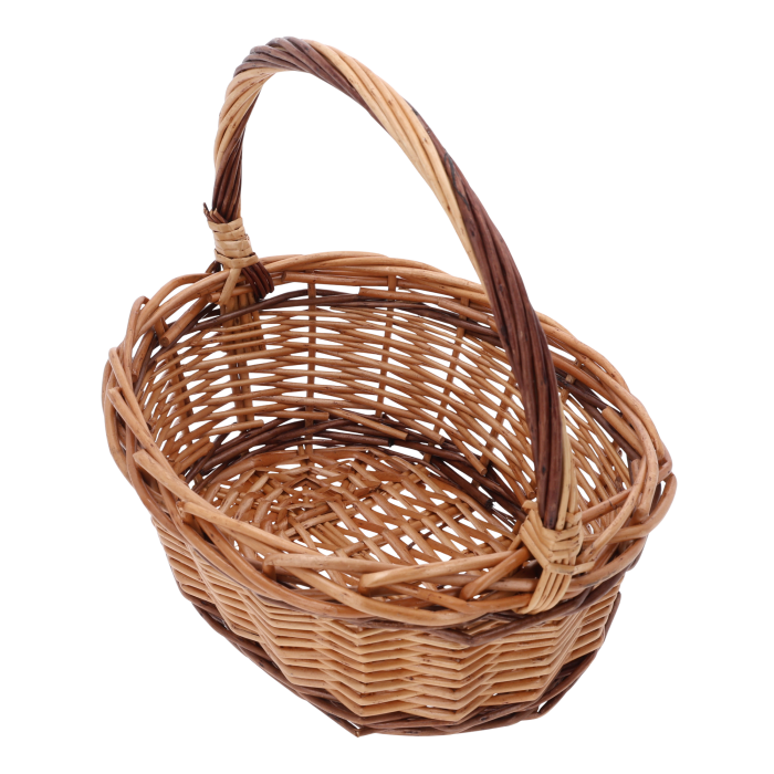 Naturalny kosz wiklinowy brązowy doskonały na święconkę, owoce i drobne dekoracje. Polecany dla florystów, dekoratorów wnętrz, restauracji i hoteli. Dostępny również w sprzedaży hurtowej.