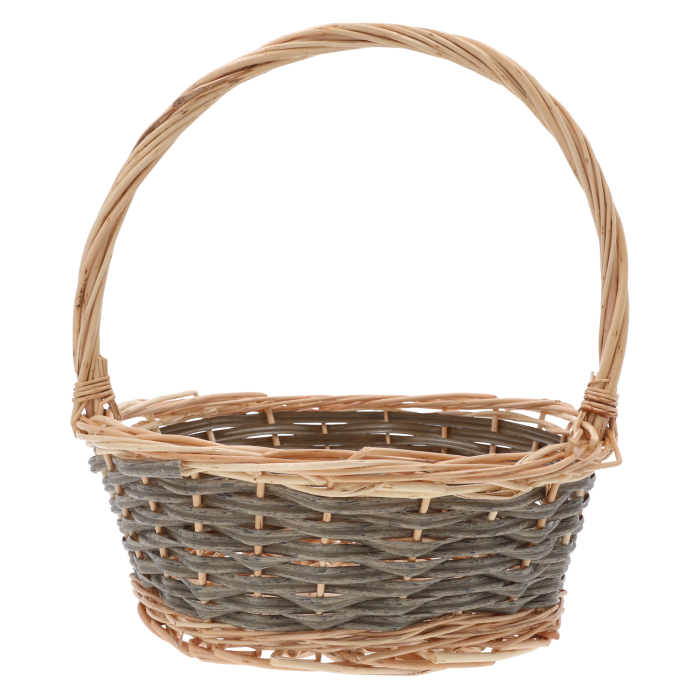Kosz wiklinowy 28 cm – uniwersalna dekoracja wielkanocna. Sprawdzi się jako koszyczek do święcenia pokarmów, opakowanie prezentowe i osłonka na doniczki. Naturalny kolor, ręczne wykonanie, trwałość na lata. Hurt dla firm.