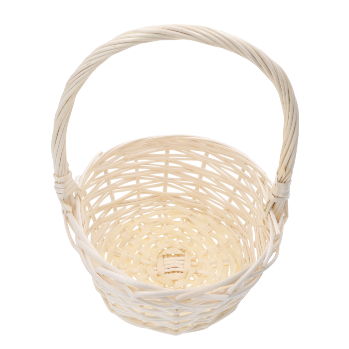 Kosz wiklinowy 26 cm – uniwersalna dekoracja wielkanocna. Sprawdzi się jako koszyczek do święcenia pokarmów, opakowanie prezentowe i osłonka na doniczki. Naturalny kolor, ręczne wykonanie. Hurt dla firm.