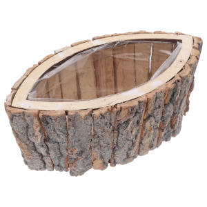 Osłonka z kory w kształcie łezki 30 cm z folią ochronną. Naturalna, drewniana dekoracja do tworzenia unikalnych kompozycji florystycznych.