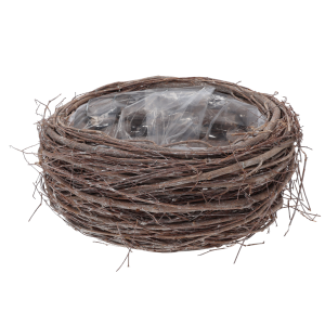 Naturalna okrągła osłonka z patyków o średnicy 25 cm. Posiada folię ochronną wewnątrz, co ułatwia tworzenie kompozycji florystycznych. Styl rustykalny i boho.