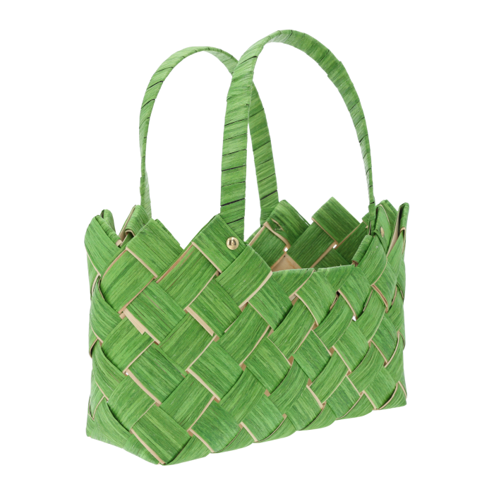 Dekoracyjna torba zielona S 30x14 cm to praktyczna i efektowna osłonka wykonana z naturalnych materiałów. Świetnie sprawdzi się do roślin, stroików i prezentów. Folia ochronna zabezpiecza przed wilgocią. Produkt idealny do domu, biura i kwiaciarni.