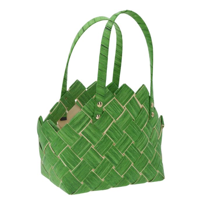 Dekoracyjna torba zielona 28x15 cm to praktyczna i efektowna osłonka wykonana z naturalnych materiałów. Świetnie sprawdzi się do roślin, stroików i prezentów. Lekka, modna i funkcjonalna. Idealna do domu, biura i kwiaciarni.