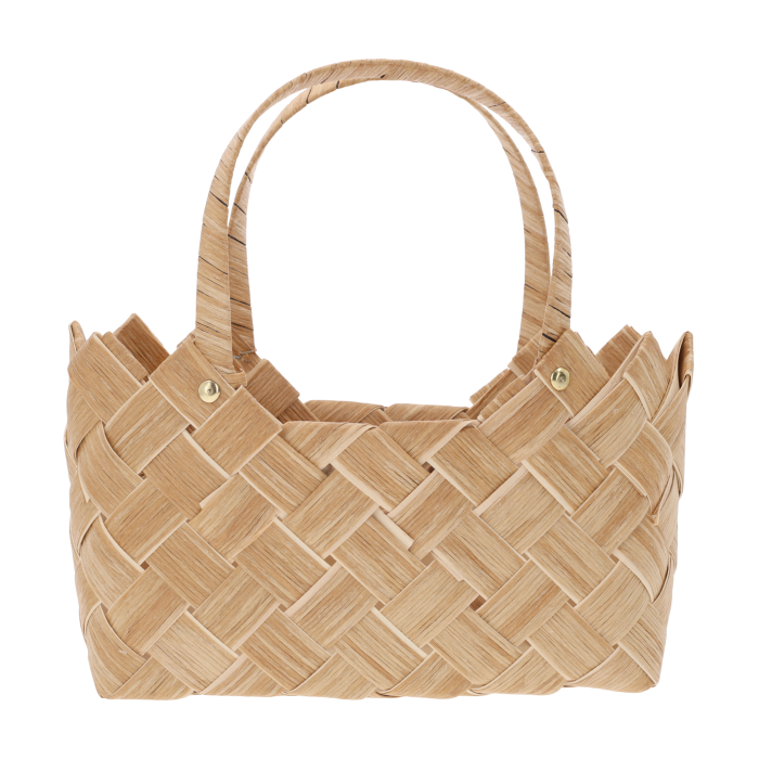 Brązowa torba dekoracyjna 27x12 cm to naturalna osłonka idealna do małych roślin doniczkowych, ziół i kompozycji florystycznych. Lekka, estetyczna i wyposażona w wygodne uszy. Doskonała jako dekoracja wnętrz i torebka prezentowa.