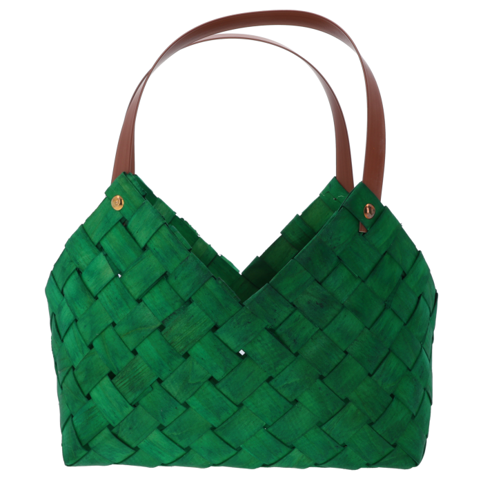 Zielona torba z łuby 30x27x19 cm to naturalna osłonka idealna do roślin doniczkowych, ziół i kompozycji florystycznych. Lekka, estetyczna i wyposażona w wygodne uszy. Doskonała jako dekoracja wnętrz i torebka prezentowa.