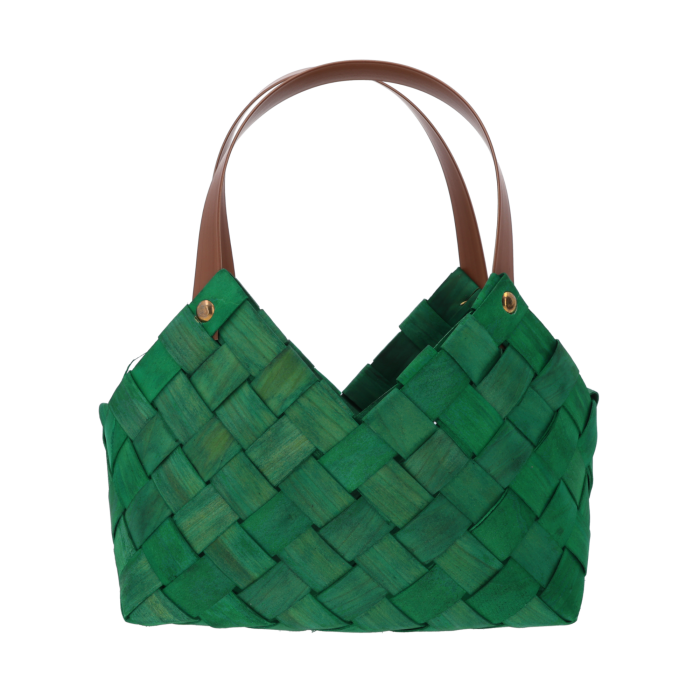 Zielona torba z łuby 24x23x15 cm to naturalna osłonka idealna do roślin doniczkowych, ziół i kompozycji florystycznych. Lekka, estetyczna i wyposażona w wygodne uszy. Doskonała jako dekoracja wnętrz i torebka prezentowa.