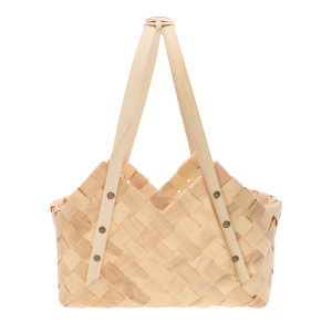 Torba dekoracyjna z naturalnych surowców o wymiarach 32x20x38 cm. Lekka osłonka na doniczkę lub kosz prezentowy w stylu eco.