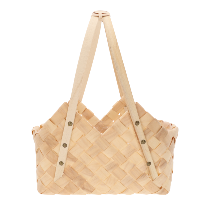 Torba dekoracyjna z naturalnych surowców o wymiarach 32x20x38 cm. Lekka osłonka na doniczkę lub kosz prezentowy w stylu eco.