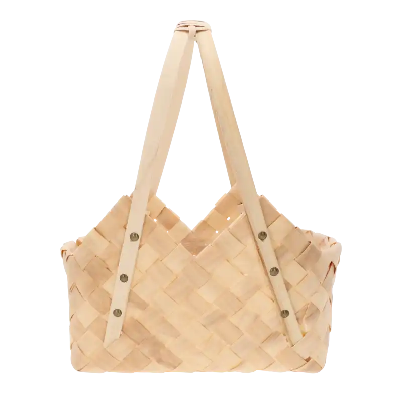 Torba dekoracyjna z naturalnych surowców o wymiarach 32x20x38 cm. Lekka osłonka na doniczkę lub kosz prezentowy w stylu eco.
