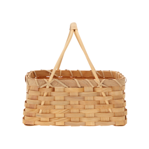 Naturalna torba dekoracyjna 23x15x24 cm o plecionej strukturze z wygodnym uchwytem, doskonała jako stylowy koszyk na kwiaty.