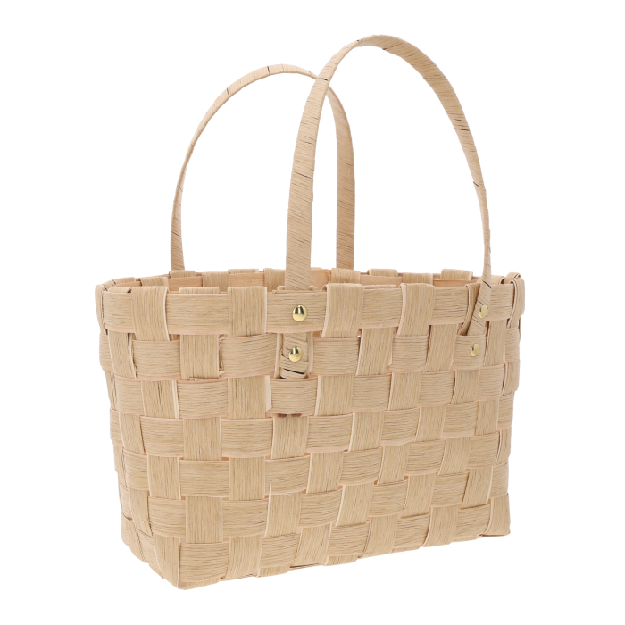 Kawowa torba dekoracyjna o wymiarach 35x20 cm wykonana z naturalnych surowców. Posiada wygodne uszy i elegancki splot.