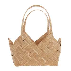 Kawowa torba dekoracyjna o wymiarach 27x15 cm wykonana z plecionych naturalnych surowców. Posiada dwa wygodne uszy do przenoszenia.