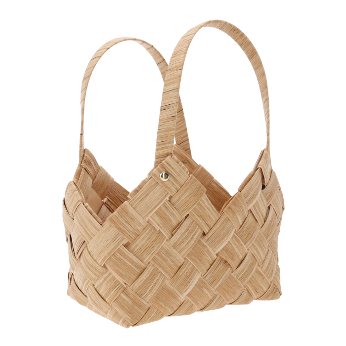 Stylowy kosz do kompozycji z uszami w kolorze kawowym świetnie sprawdzi się jako elegancka torebka prezentowa na upominki. Lekki eko produkt z rączką pozwala na wygodne przenoszenie kwiatów oraz ziół w domu, na balkonie lub tarasie. Sprawdź tani hurt.