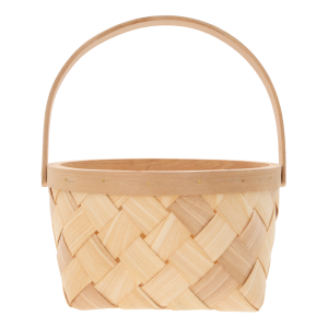 Okrągły kosz dekoracyjny 25x20 cm z ruchomą rączką, wykonany z naturalnych materiałów. Idealna osłonka w stylu boho.