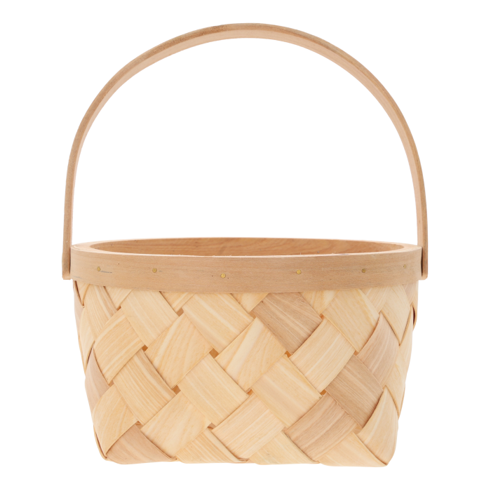 Okrągły kosz dekoracyjny 25x20 cm z ruchomą rączką, wykonany z naturalnych materiałów. Idealna osłonka w stylu boho.