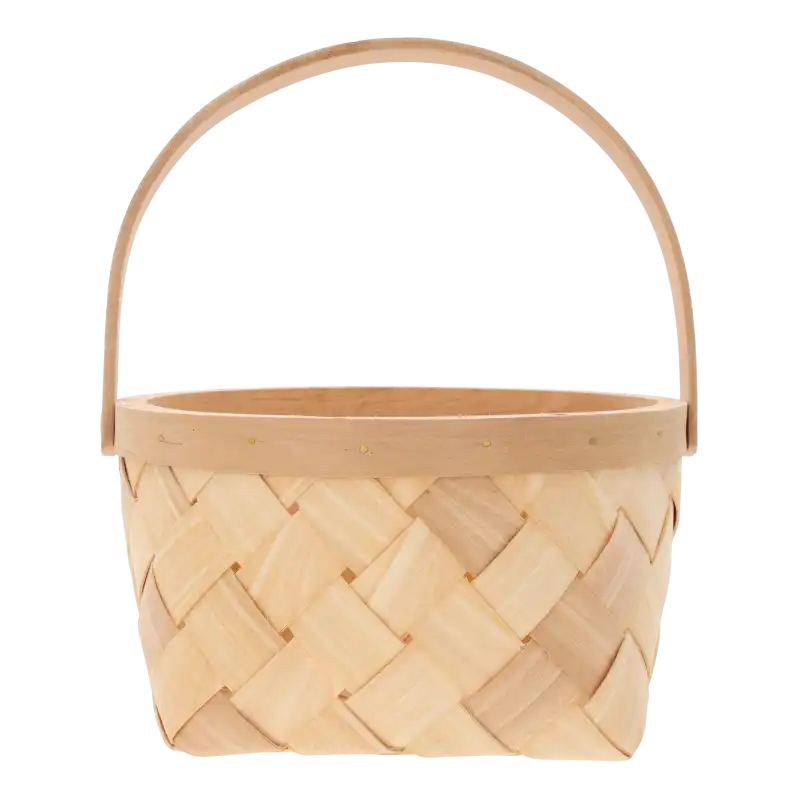 Okrągły kosz dekoracyjny 25x20 cm z ruchomą rączką, wykonany z naturalnych materiałów. Idealna osłonka w stylu boho.