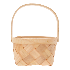 Okrągły kosz dekoracyjny z ruchomą rączką w rozmiarze 20x15 cm. Naturalny pleciony koszyk, doskonała baza na osłonkę.