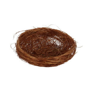 Brązowe gniazdko sizalowe o średnicy 6 cm. Idealne do ozdabiania bukietów i stroików wielkanocnych. Naturalny materiał pięknie komponuje się z wiosennymi roślinami.