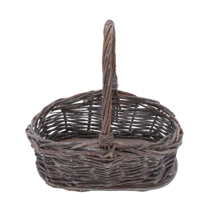 Naturalny kosz wiklinowy rozmiar S o wymiarach 26x21 cm. Owalny kształt i lekka konstrukcja idealna do dekoracji.