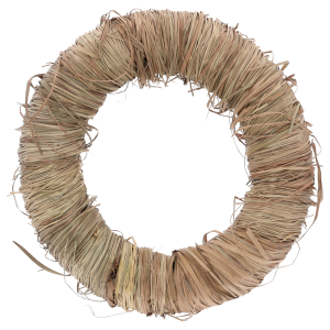 Naturalny wianek o średnicy 45 cm, wykonany ze splecionych pędów, stanowi idealną bazę do tworzenia własnych stroików.