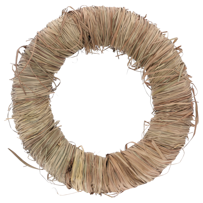 Naturalny wianek o średnicy 45 cm, wykonany ze splecionych pędów, stanowi idealną bazę do tworzenia własnych stroików.