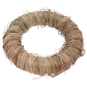 Widok wianka o średnicy 45 cm pod kątem, ukazujący okrągły kształt i objętość naturalnej bazy florystycznej.