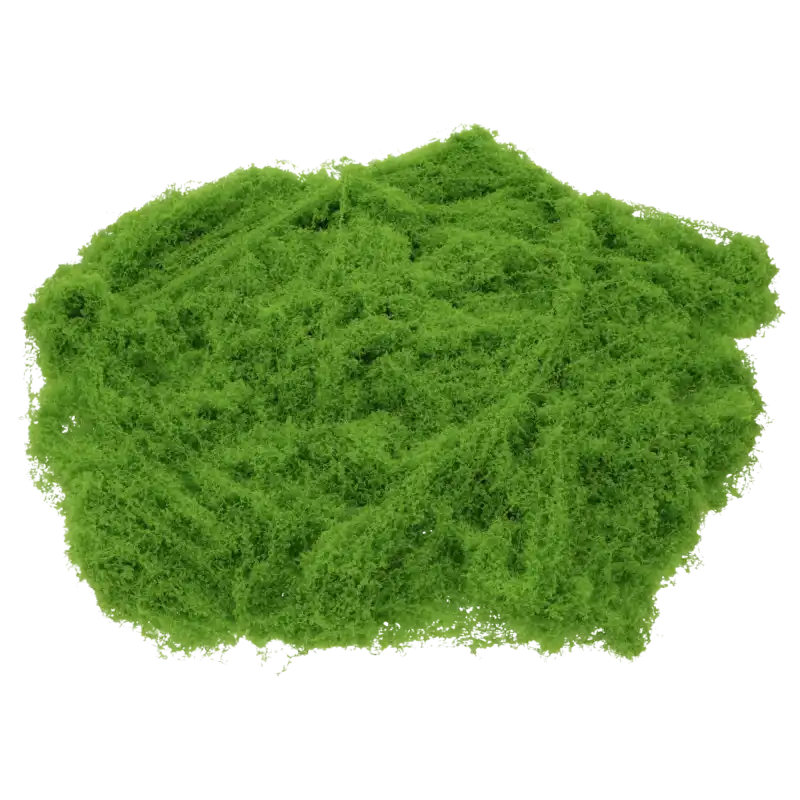 Jasnozielona włóczka florystyczna 125g imitująca mech, idealna jako naturalne wypełnienie do stroików i leśnych aranżacji roślinnych.