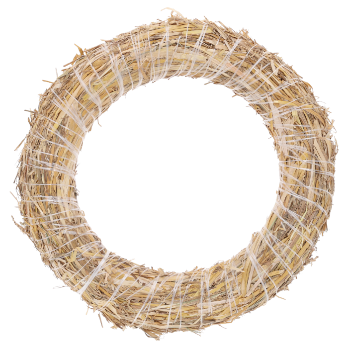 Naturalny wianek podkład ze słomy 30 cm, idealna baza florystyczna do stroików bożonarodzeniowych, wielkanocnych i całorocznych aranżacji dekoracyjnych DIY.