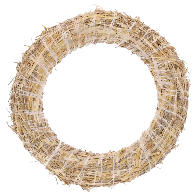 Naturalny wianek podkład ze słomy 30 cm, idealna baza florystyczna do stroików bożonarodzeniowych, wielkanocnych i całorocznych aranżacji dekoracyjnych DIY.