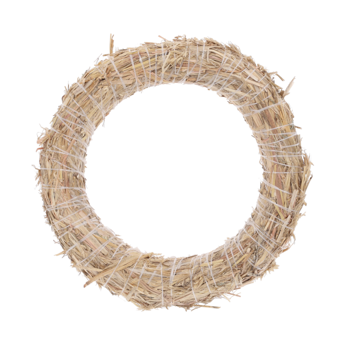 Naturalny wianek podkład ze słomy o średnicy 25 cm to uniwersalna baza do tworzenia własnych stroików i dekoracji florystycznych DIY.