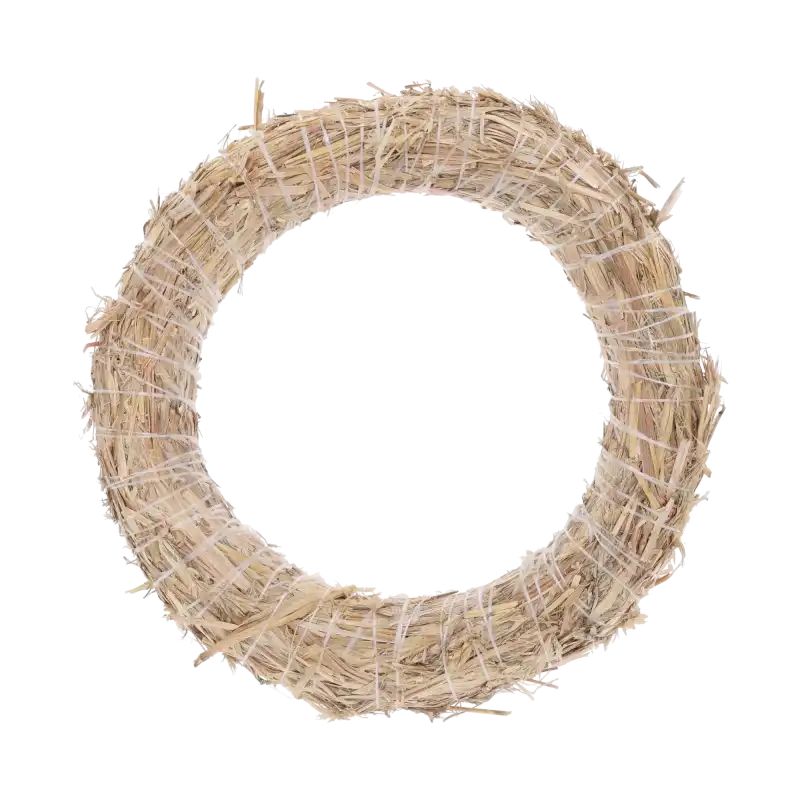 Naturalny wianek podkład ze słomy o średnicy 25 cm to uniwersalna baza do tworzenia własnych stroików i dekoracji florystycznych DIY.