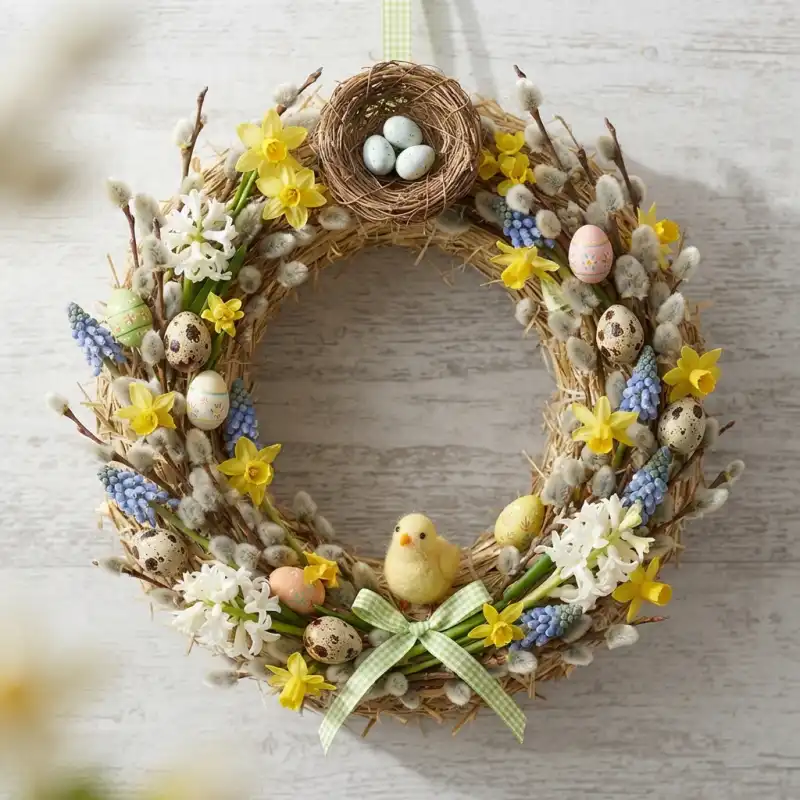 Wianek słomiany 25 cm naturalna baza do stroików Naturalny wianek ze słomy do dekoracji florystycznych Okrągły wianek słomiany do stroików świątecznych Baza słomiana do kompozycji nagrobnych i sezonowych Wianek ze słomy 25 cm do dekoracji DIY