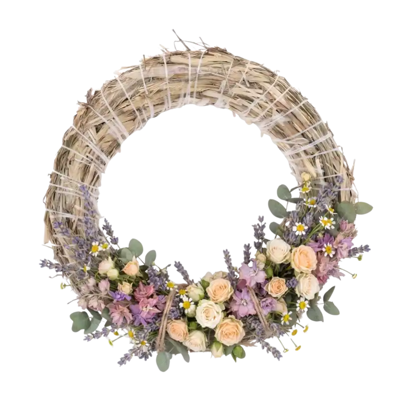 Wianek słomiany 20 cm naturalna baza do stroików Naturalny wianek ze słomy do dekoracji florystycznych Okrągły wianek słomiany do stroików świątecznych Baza słomiana do kompozycji nagrobnych i sezonowych Wianek ze słomy 20 cm do dekoracji DIY