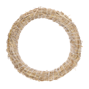 Naturalny wianek podkład ze słomy o średnicy 35 cm. Lekka i uniwersalna baza do stroików, idealna do samodzielnego ozdabiania kwiatami lub szyszkami.