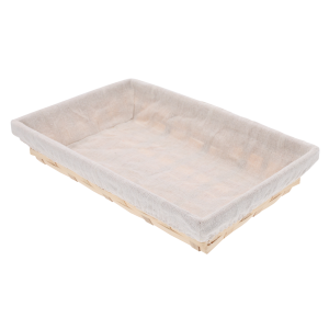 Kosz bambusowy z materiałem 32x22 cm to naturalny organizer, który idealnie sprawdzi się jako baza do prezentów, artykuł dekoracyjny lub koszyki z łuby łubianki.