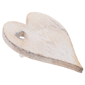 Statuetka w kształcie serca 20 cm drewniana, postarzana ozdoba z z bazy bieli i szarości z wycięciem na kwiaty. Stylowy podkład pod kompozycje florystyczne i stroiki okolicznościowe, hurtownia florystyczna, sklep z dekoracjami.