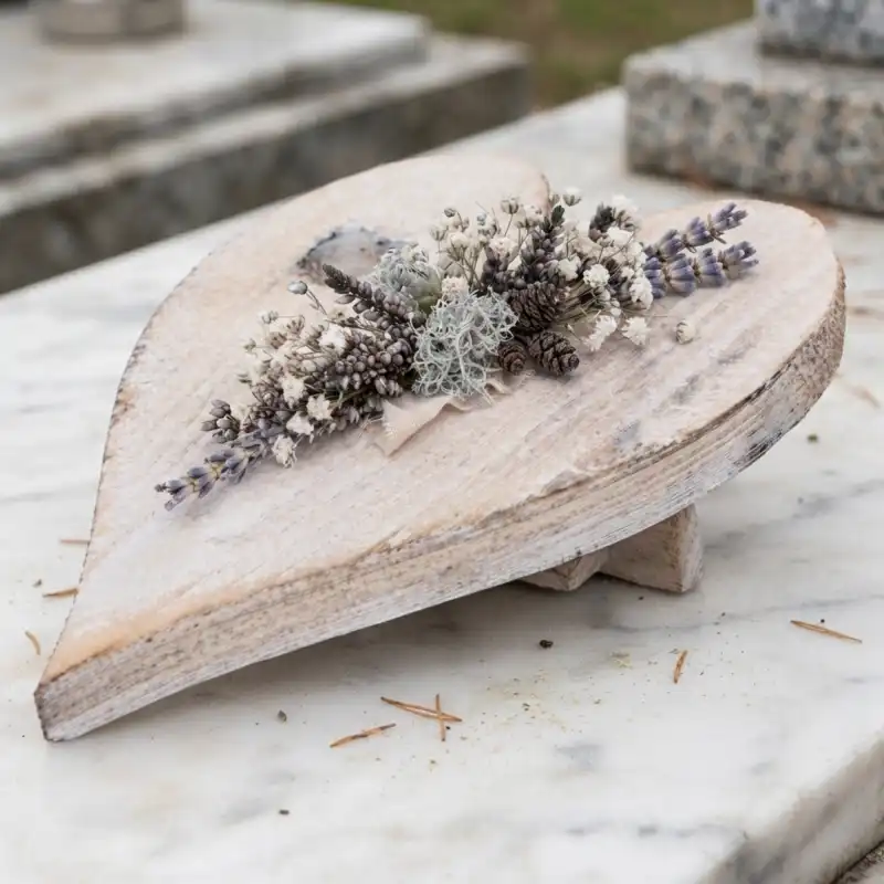 Statuetka w kształcie serca 20 cm drewniana, postarzana ozdoba z z bazy bieli i szarości z wycięciem na kwiaty. Stylowy podkład pod kompozycje florystyczne i stroiki okolicznościowe, hurtownia florystyczna, sklep z dekoracjami.