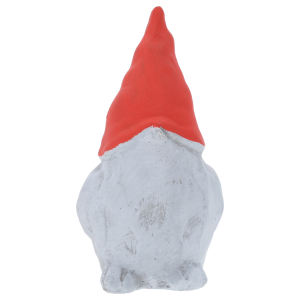 Ptaszek gipsowy z czerwoną czapką, wysokość 13 cm. Figurka gipsowa o świątecznym designie, idealna do zimowych kompozycji.