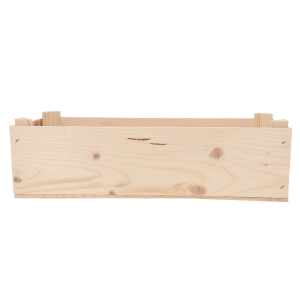 Naturalna skrzynka drewniana o wymiarach 40x15x12 cm to uniwersalna, prostokątna baza dekoracyjna o surowej fakturze drewna.