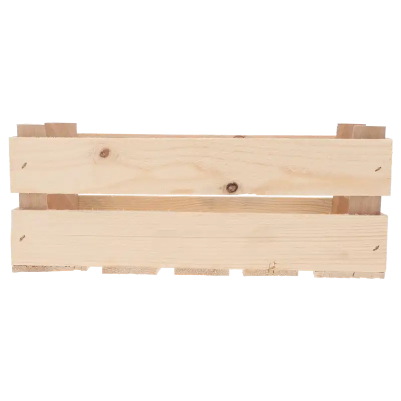 Prostokątna skrzynka drewniana naturalna 32x13x13 cm to idealna baza florystyczna do domu lub na taras. Uniwersalna dekoracja w stylu eko.